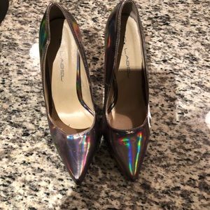 Silver iridescent stilettos